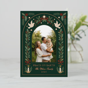 Carte De Vœux En Aluminium Colombe de la Paix sur Terre Famille Botanique Noë