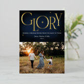 Carte De Vœux En Aluminium Conception religieuse de Noël Glory (Debout devant)