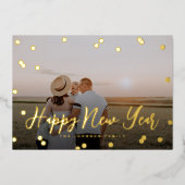 Carte De Vœux En Aluminium Confetti Dots Script pleine photo (Recto)