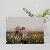 Carte De Vœux En Aluminium Confetti Dots Script pleine photo (Debout devant)