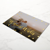 Carte De Vœux En Aluminium Confetti Dots Script pleine photo (Rotation)