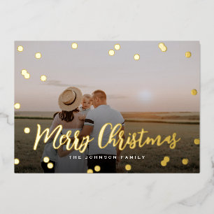 Carte De Vœux En Aluminium Confetti Dots Script pleine photo