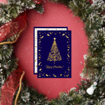 Contemporain Élégant Navy & Or Joyeux Noël