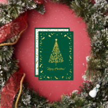 Contemporain Élégant Vert & Or Joyeux Noël