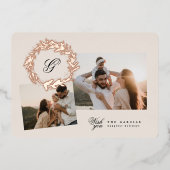 Carte De Vœux En Aluminium Courbe classique Noël photo collage Rose Or (Recto)