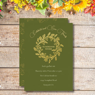 Carte De Vœux En Aluminium Couronne de baies d'automne élégante Friendsgiving