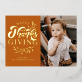 Carte De Vœux En Aluminium Couronne de feuillage orange Photo Bonne Action de (Recto)