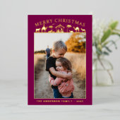 Carte De Vœux En Aluminium Crèche Enfant Jésus-Christ Fête Papier D'or (Debout devant)