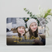 Carte De Vœux En Aluminium Créez votre propre Joyeux Noël photo or (Debout devant)