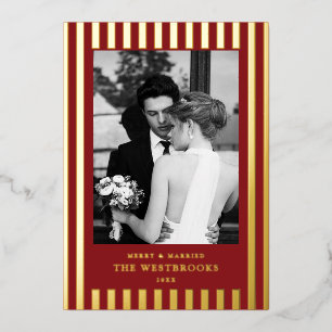 Carte De Vœux En Aluminium Crimson Red Stripes