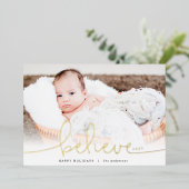 Carte De Vœux En Aluminium Croire l'or (Debout devant)