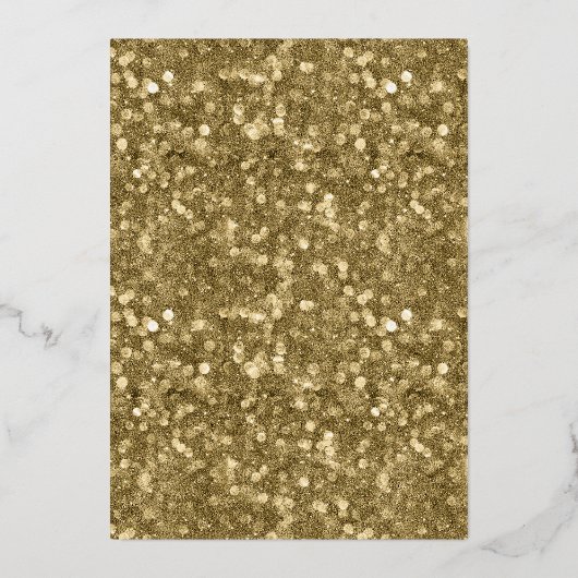 Carte De Vœux En Aluminium Croire | Revêtement photo Gold Glitz (Verso)