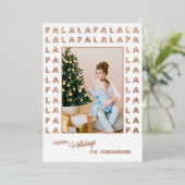 Carte De Vœux En Aluminium Custom Fun Classic FA LA Text Rose Gold (Debout devant)