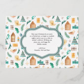 Carte De Vœux En Aluminium Cute traditionnelle Arc nordique Photo Noël Turquo (Verso)