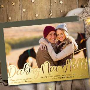 Carte De Vœux En Aluminium Deck New Halls Une Photo manuscrite Or