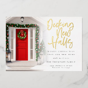 Carte De Vœux En Aluminium Deck Nouvelles Halls Photo superposition de Noël L