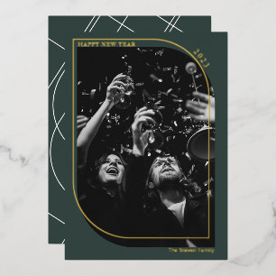 Carte De Vœux En Aluminium Décor moderne nouvelle année superposition photo c