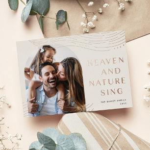 Carte De Vœux En Aluminium Dégustation hivernale   Arch Photo Rose Gold