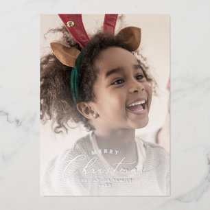 Carte De Vœux En Aluminium Délicat Foil Joyeux Noël photo année en revue