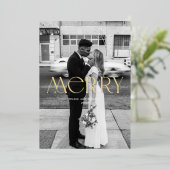 Carte De Vœux En Aluminium Design moderne Merry Holiday (Debout devant)