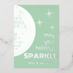 Carte De Vœux En Aluminium Disco Ball Sparkle Silver