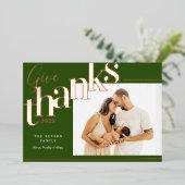 Carte De Vœux En Aluminium Donner Merci Moderne Vert (Debout devant)