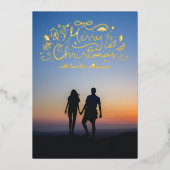 Carte De Vœux En Aluminium Doodle Ribbon Joyeux Noël Festif Photo (Recto)