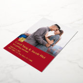 Carte De Vœux En Aluminium Double bonheur foil mariage enregistrer la date (Rotation)