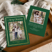 Carte De Vœux En Aluminium Double bordure classique Vert 2 photo