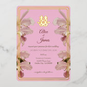 Carte De Vœux En Aluminium Double orchidée du bonheur (Recto)