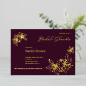 Carte De Vœux En Aluminium Douche nuptiale semelle en or (Debout devant)