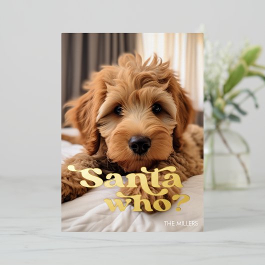 Carte De Vœux En Aluminium Drôle Sale Gentil Chien Animal Compagnie Minimalis (Debout devant)