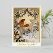 Carte De Vœux En Aluminium Échange de cadeaux de fée  (Debout devant)