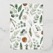 Carte De Vœux En Aluminium Écriture botanique et élégante aquarelle Noël (Verso)