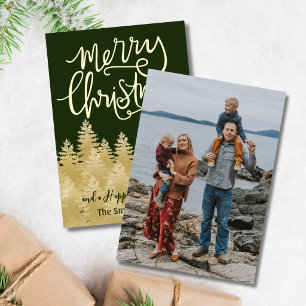 Carte De Vœux En Aluminium Écriture dorée Noël personnalisé