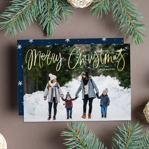 Carte De Vœux En Aluminium Écriture Fantaisiste Navire Joyeux Noël Photo