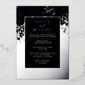 Carte De Vœux En Aluminium Elegance Faire-part de mariage Photo Silver (Recto)