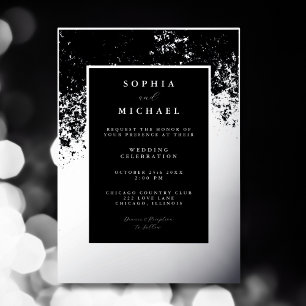 Carte De Vœux En Aluminium Elegance Faire-part de mariage Photo Silver