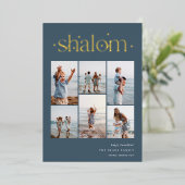 Carte De Vœux En Aluminium Elégant 6 photo Collage Shalom Hanoukka (Debout devant)