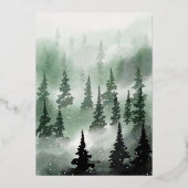 Carte De Vœux En Aluminium Elégant Aquarelle Pine Tree Noël Salutation (Verso)