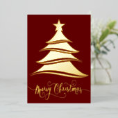 Carte De Vœux En Aluminium Élégant arbre coutume Noël (Debout devant)