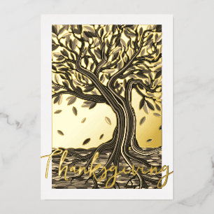 Carte De Vœux En Aluminium Elégant arbre d'automne Vintage Beau décoratif