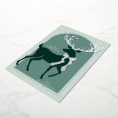 Carte De Vœux En Aluminium Elégant Argent Reindeer (Rotation)