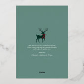 Carte De Vœux En Aluminium Elégant Argent Reindeer (Verso)