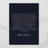 Carte De Vœux En Aluminium Élégant Art populaire Cardinal Noël Foliage Photo (Verso)