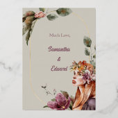 Carte De Vœux En Aluminium Élégant Automne Fairy Floral Rose Gold Script (Verso)