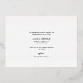 Carte De Vœux En Aluminium Elégant bébé fille naissance Merci photo Script (Verso)