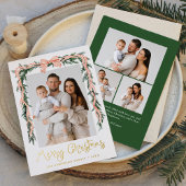 Carte De Vœux En Aluminium Élégant Bow rayé rouge verdure 4 Photo