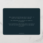 Carte De Vœux En Aluminium Elégant cadre vert foncé minimal triple photo (Verso)