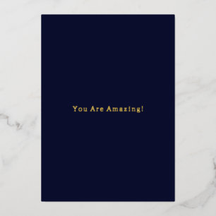 Carte De Vœux En Aluminium Elegant Chic Foil You Are Amazing Quote Card